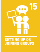 Image shows the United Nations rights of the child number 15 - setting up or joining groups