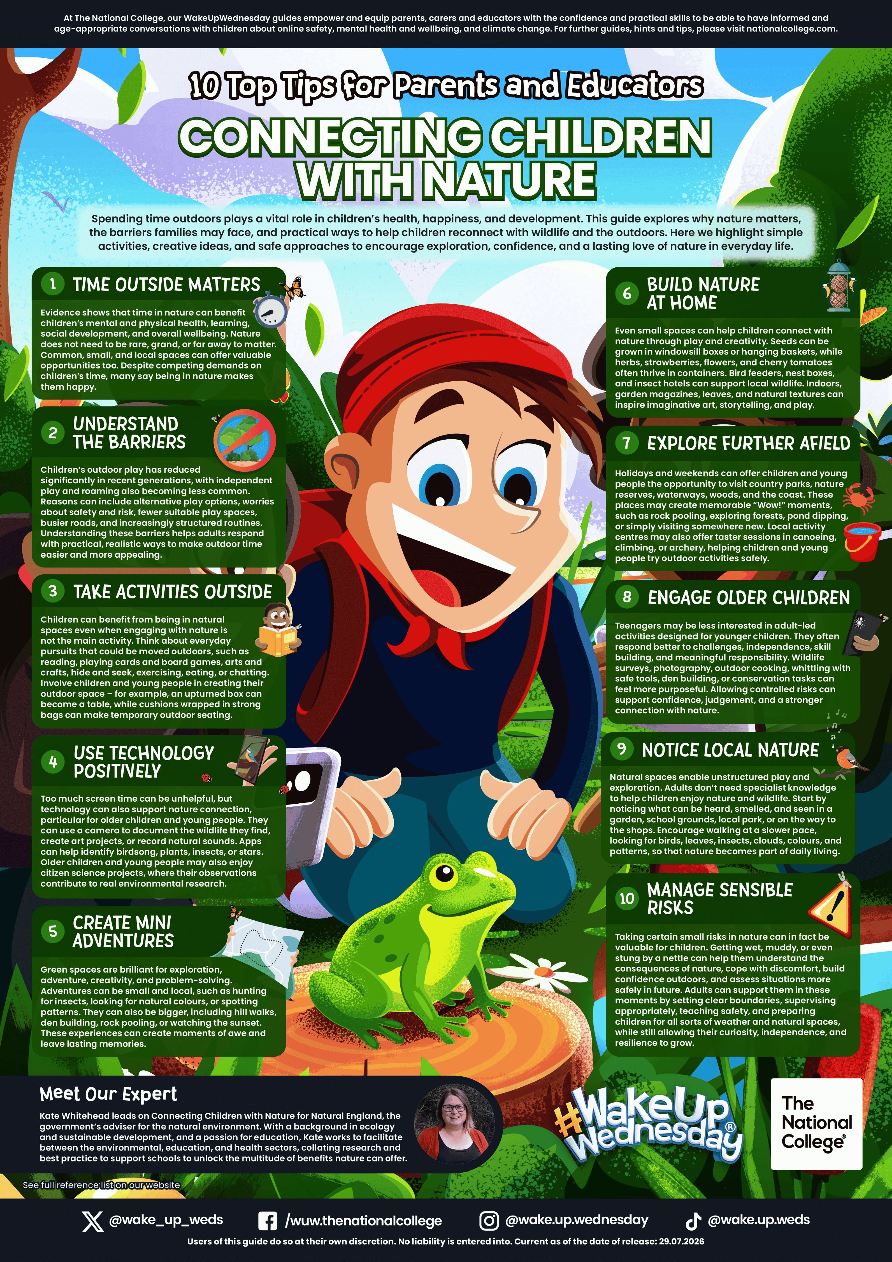 Image showing the Wake Up Wednesday poster about connecting with nature. All information on the poster is in the text below.