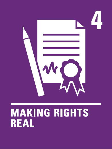 Decorative tile showing UNICEF rights respecting graphic