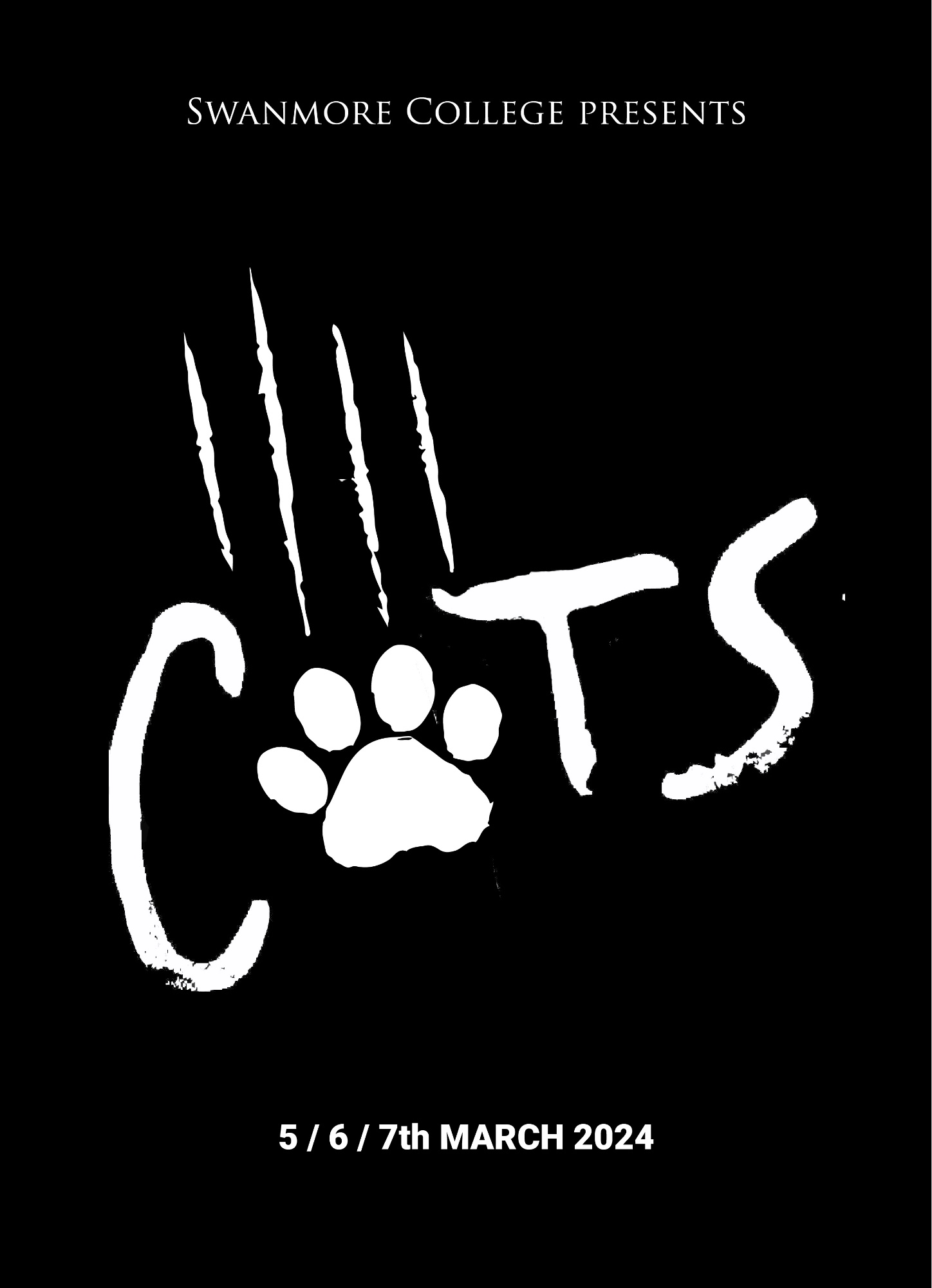 Poster for Cats the College's 2024 production