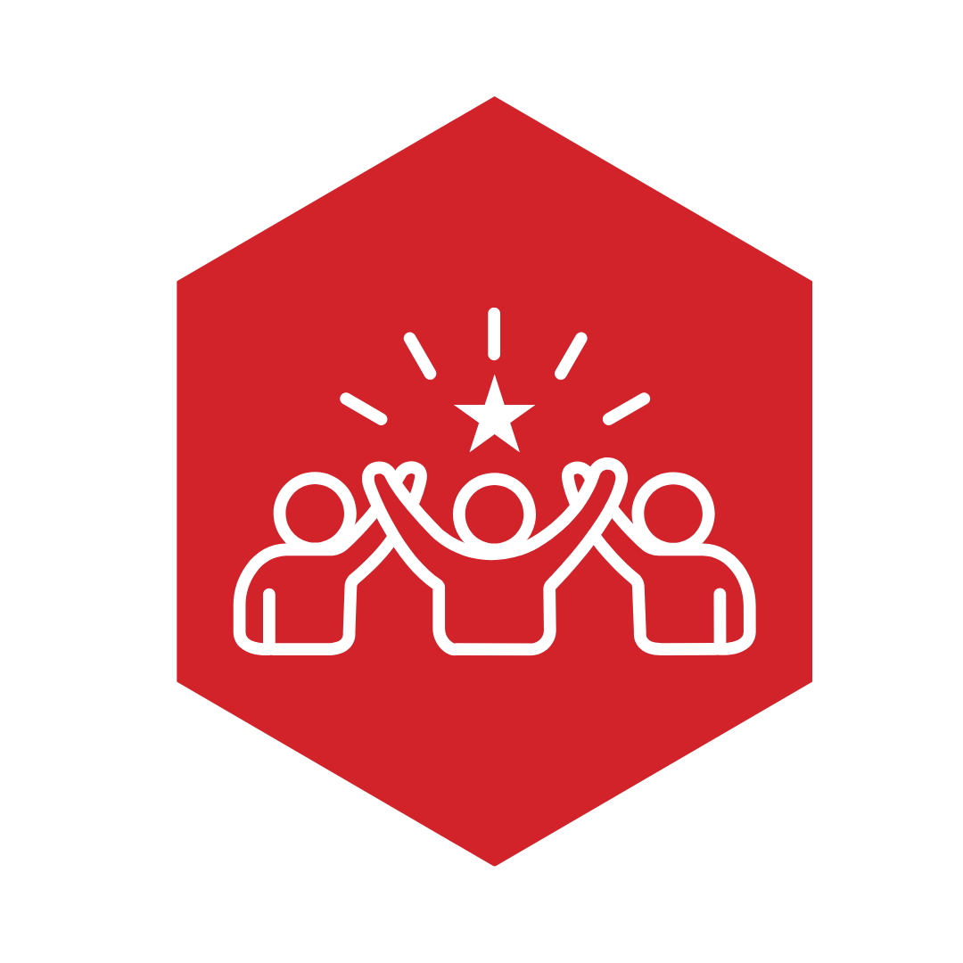 Icon of a team with a star above their heads
