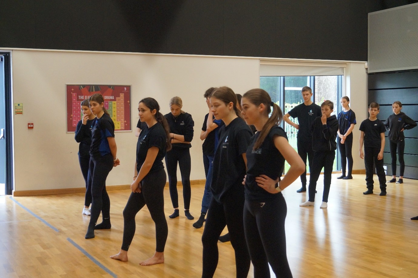 Image shows pupils taking part in a dance workshop