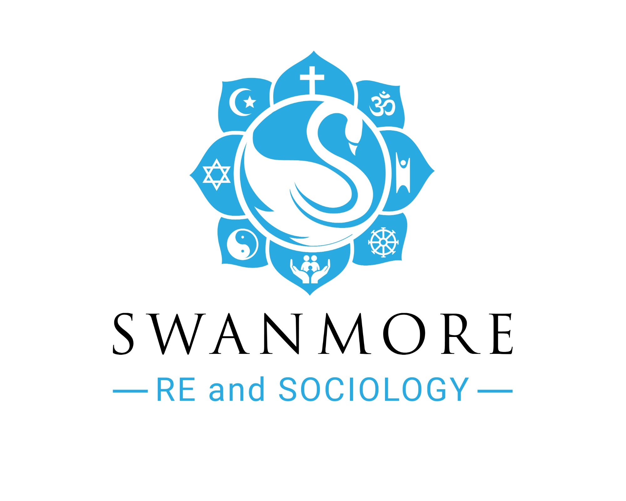 The image shows the swanmore college logo for r.e and sociology