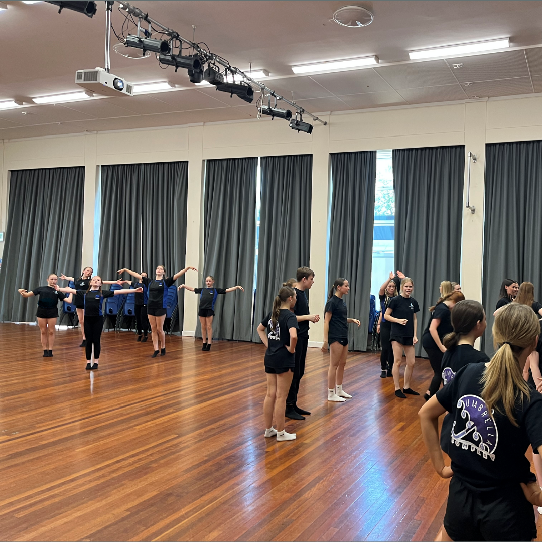 Image shows the pupils learning different parts of the routine