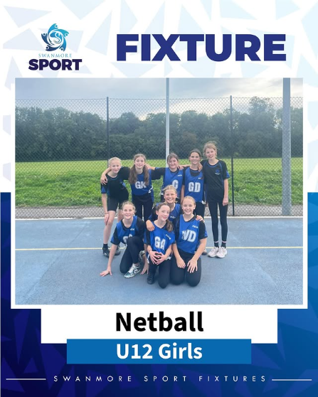 Image shows members of the under 12 netball team who played Cams Hill in the Hampshire Cup