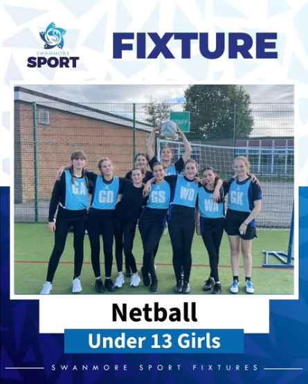 Image shows members of the U13 girls netball team who played their first match of the season against The Petersfield School