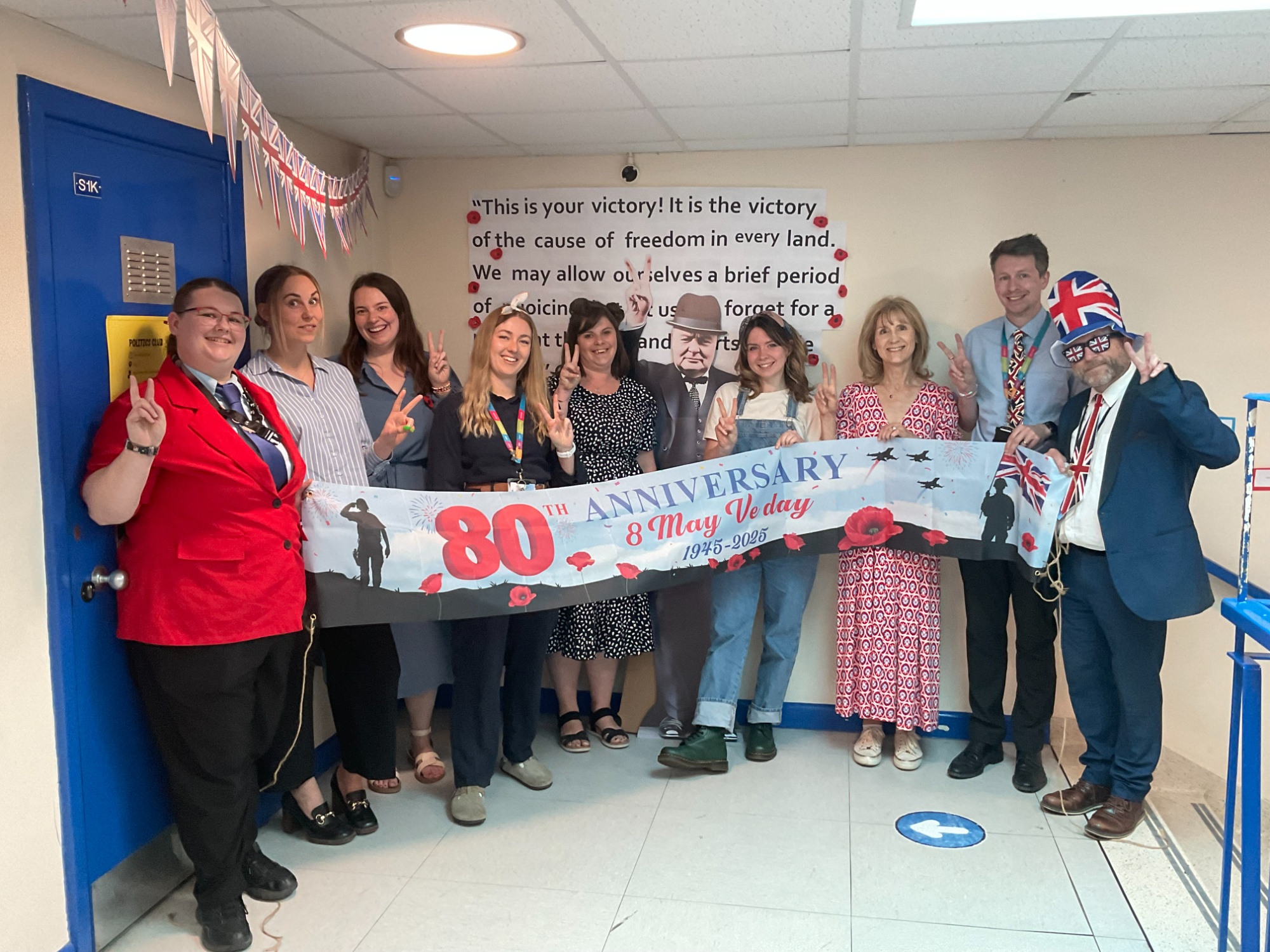 Image shows the Humanities staff dressed up to celebrate
