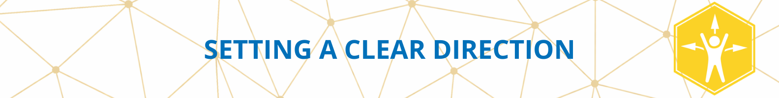 Horizontal banner with the Swanmore swan illustration on the left, a compass icon on the right, and the heading text “SETTING A CLEAR DIRECTION”.