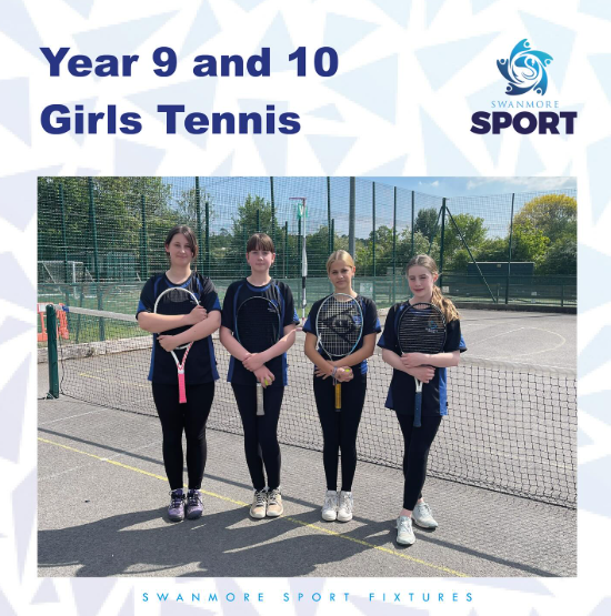 Image shows members of the Year 9 and 10 girls' tennis team which played and won against Boundary Oak School on Friday 09 May