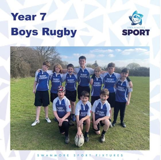 Image shows members of the year 7 boys rugby team who played against Bohunt