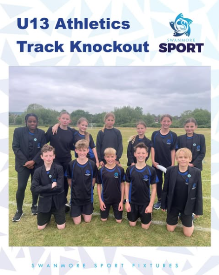 Image shows members of the Under 13 Athletics track knockout team