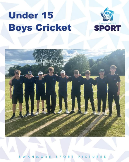 Image shows members of the Under 15 boys' cricket team who beat Mountbatten