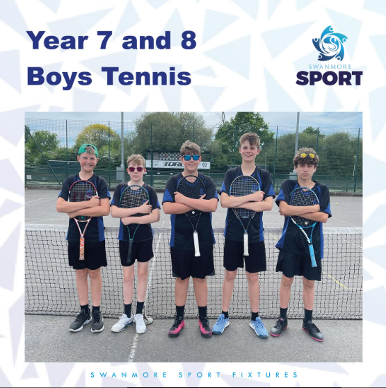 Image shows members of the year 7 and 8 boys' tennis team which played against Boundary Oak School and won