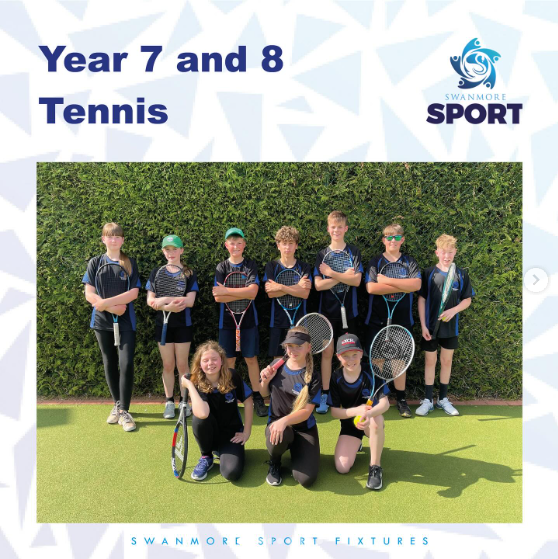 Image shows members of the year 7 and 8 boys' and girls' tennis teams that played Westgate