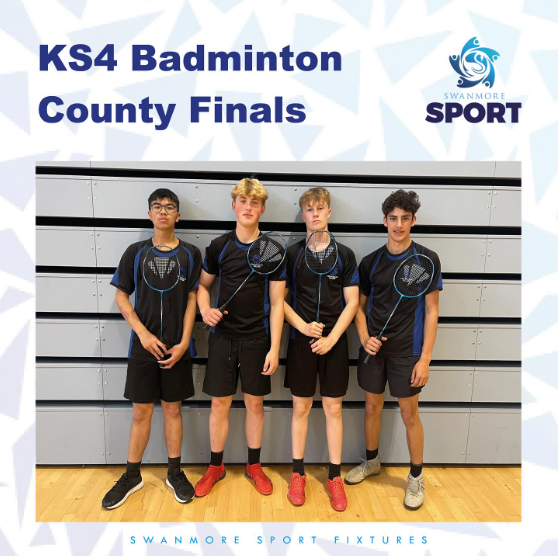 Image shows members of the Key stage 4 boys' badminton team who competed in the County Finals in Eastleigh
