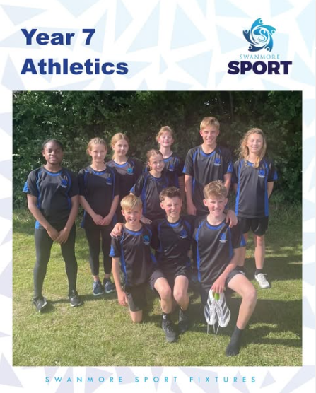 Image shows the Year 7 Athletics team who took part in field and relay events at Romsey school