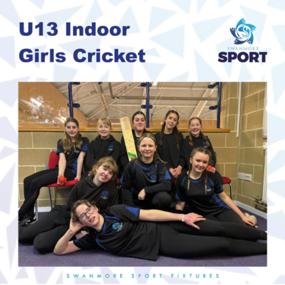 Image shows some of the U13 girls indoor cricket team