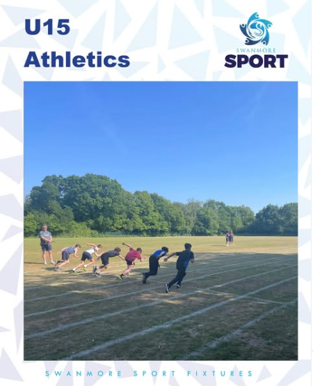 Image shows 6 boys from different schools, coming off the starting line of one of the sprint races at Oaklands School