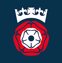 A logo graphic for Hampshire County Council displaying a white crown above a red and white Tudor rose on a dark blue background.