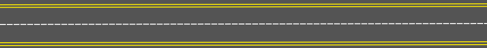 Graphic shows a grey road with double yellow lines.
