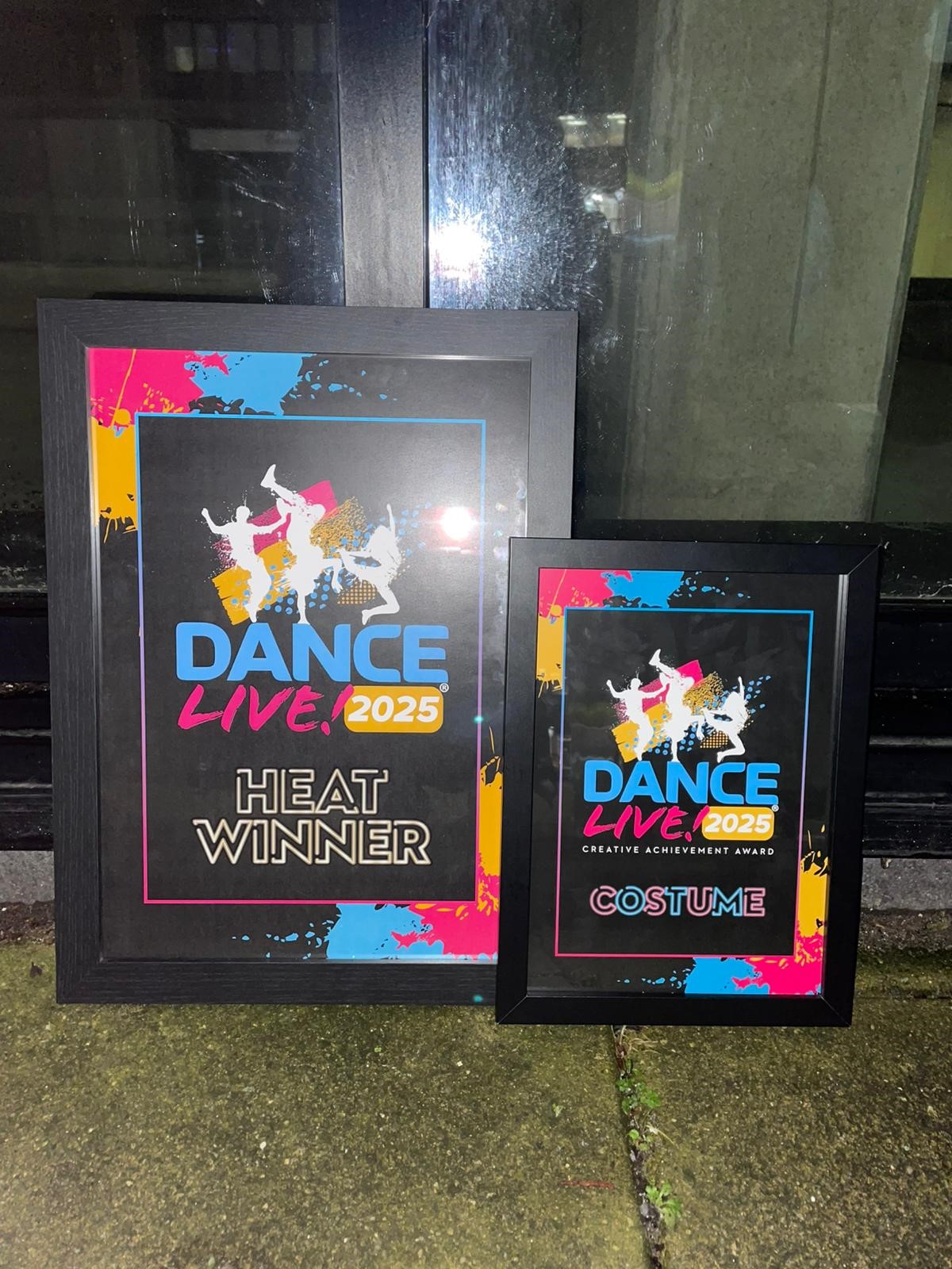 Image shows the Dance Live! 2025 awards for Heat Winner and Costume
