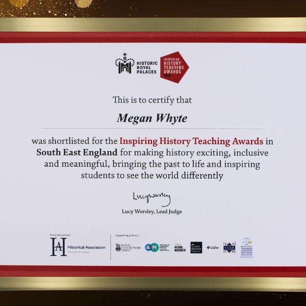 Swanmore Teacher Shortlisted for Inspiring History Teaching Award