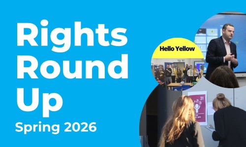 Rights Round Up Spring 2026 cover graphic featuring Rights Respecting Schools activities